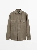 100% linen shirt with pockets
