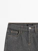 Mid-rise wide-leg cotton jeans