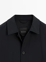 Technical fabric trench coat