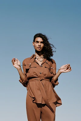 LINEN SAFARI SHIRT