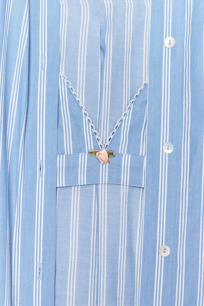 CHEMISE OVERSIZE TOP EN POPELINE À RAYURES