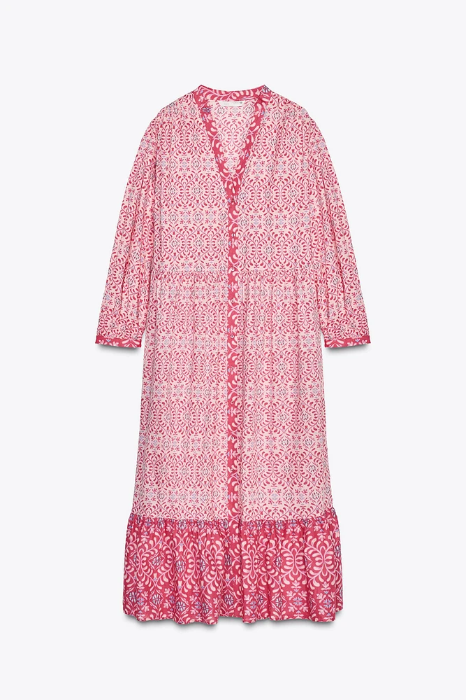 PRINTED MIDI DRESS