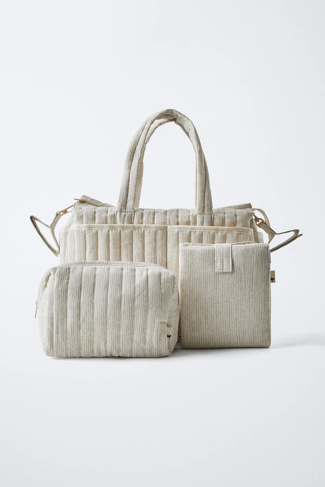 STRIPED DIAPER BAG PACK