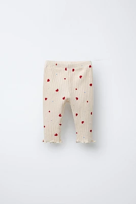 HEART RIBBED LEGGINGS