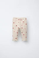 HEART RIBBED LEGGINGS