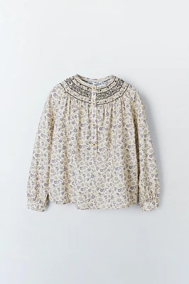 CHEMISE À FLEURS BRODÉES ÉDITION LIMITÉE