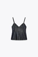 TOP EN JEAN À GODETS