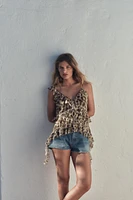 TOP EN TULLE IMPRIMÉ À VOLANTS