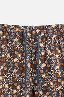 FLORAL PRINT MID-LENGTH SWIMSUIT
