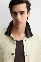 CONTRAST COLLAR CARDIGAN