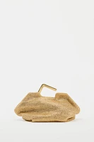 GOLD BAG WITH METAL HANDLE