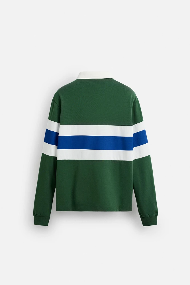 POLO EN JACQUARD À RAYURES