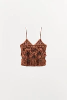 EMBROIDERED RUFFLED TOP