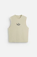 T-SHIRT EN MAILLE À IMPRIMÉ RELIEF