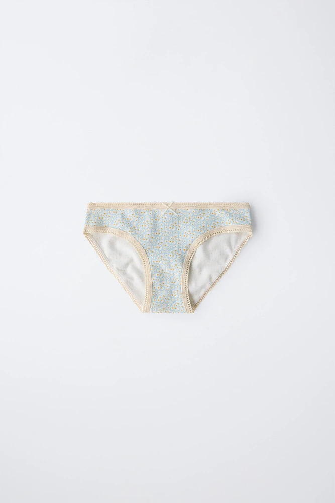 AGES 6-14/ SIX-PACK OF DAISY PRINT BRIEFS