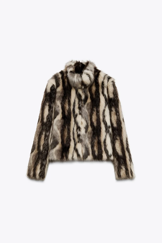 MANTEAU EFFET FAUSSE FOURRURE COLLECTION ZW