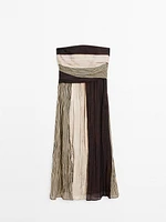 Strapless dress with gathered detail