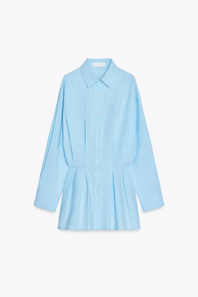 SHIRT DRESS WITH PLEATS