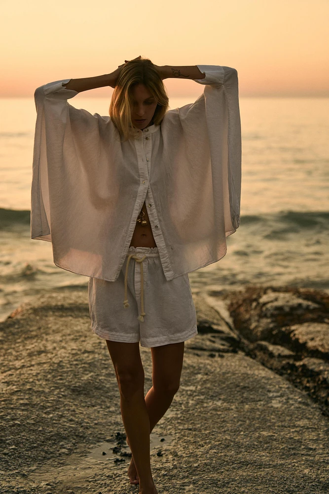 LINEN BLEND SHORTS ZW COLLECTION