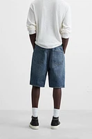 STRAIGHT FIT DENIM SHORTS