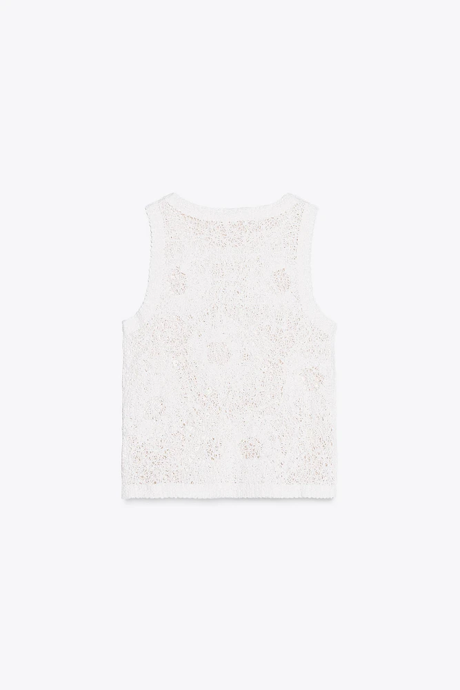 TOP CROCHET SANS MANCHES