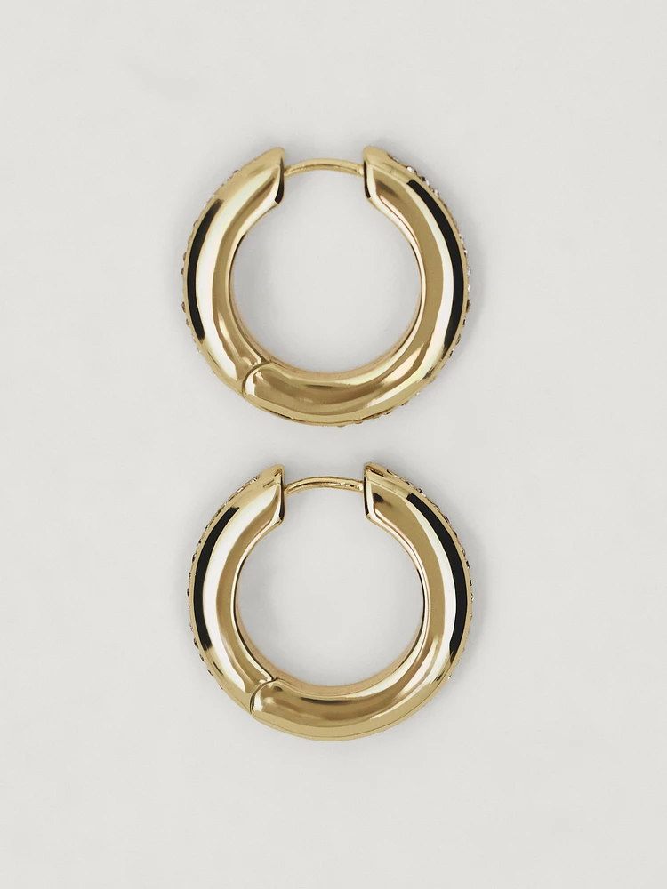 Rhinestone hoop earrings