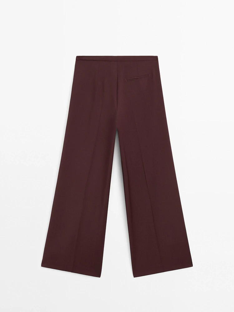 100% wool dart trousers
