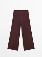 100% wool dart trousers
