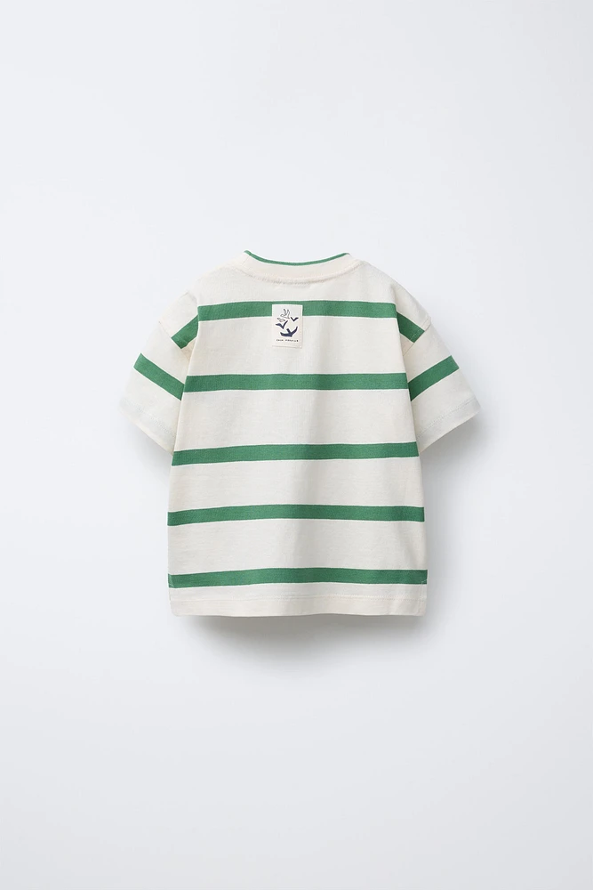 STRIPED LABEL T-SHIRT