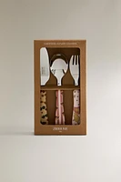 CHILDREN’S CHEETAH CUTLERY SET (SET OF 3)