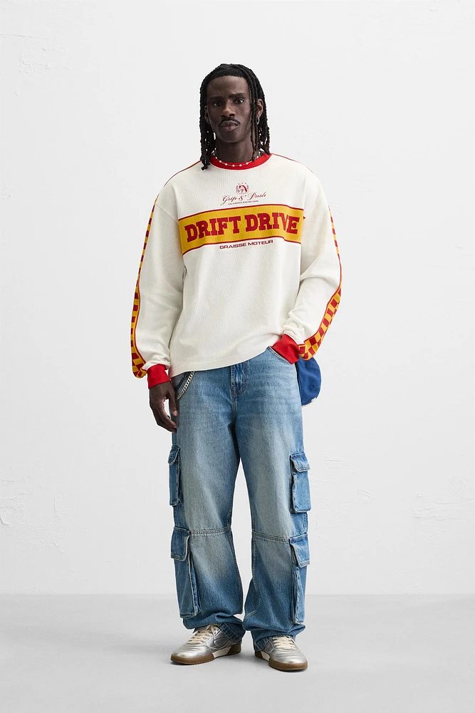 RACING PRINT STRUCTURE SWEATSHIRT