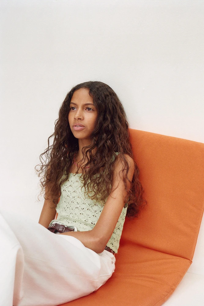 CROCHET KNIT CROP TOP