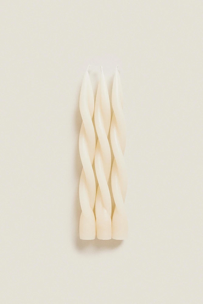 SET OF DECORATIVE SPIRAL TAPER CANDLES (SET OF 3)