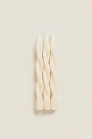 SET OF DECORATIVE SPIRAL TAPER CANDLES (SET OF 3)