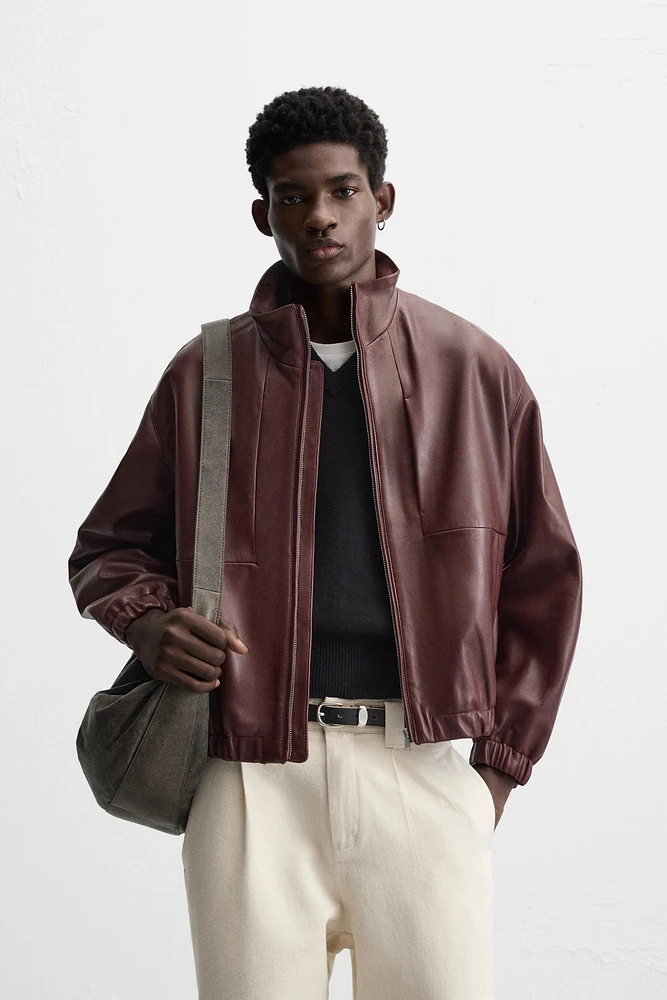 RELAXED FIT LEATHER JACKET