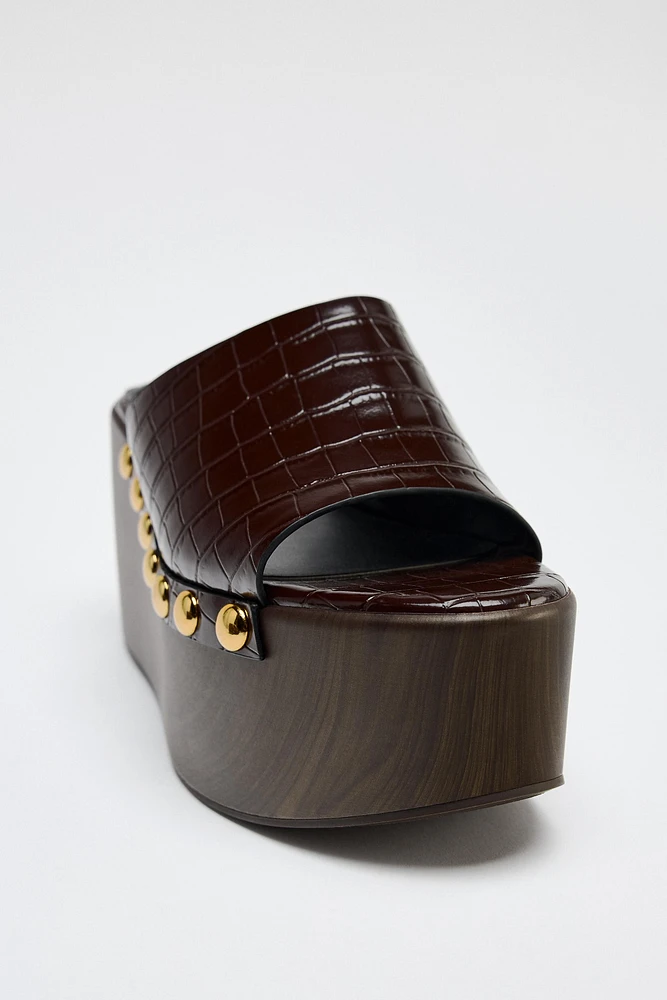 EMBOSSED PLATFORM WEDGES