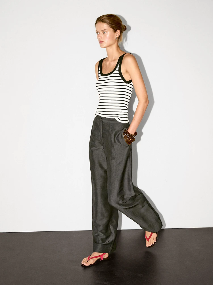 Stripe print vest top