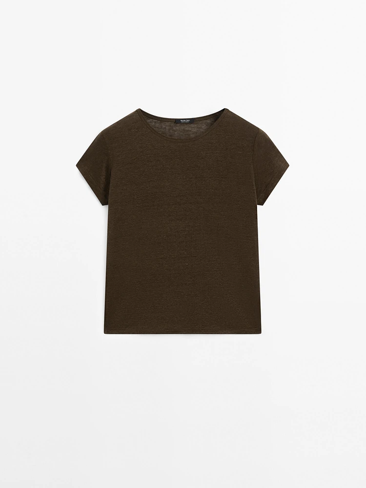 T-shirt 100 % lin à manches courtes