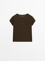 T-shirt 100 % lin à manches courtes