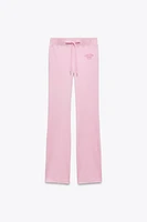 TEXT VELVET PANTS