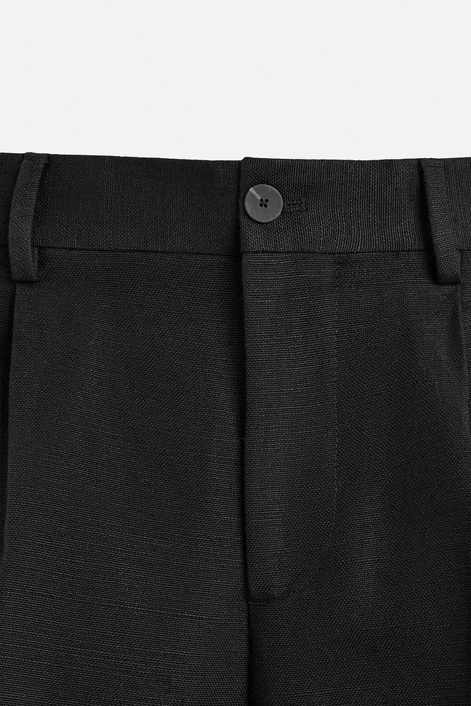 LIMITED EDITION LINEN COTTON PLEATED SHORTS