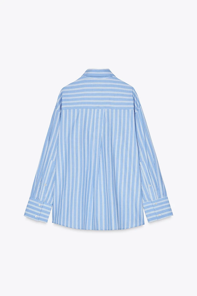CHEMISE OVERSIZE TOP EN POPELINE À RAYURES
