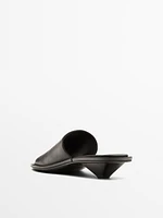 Soft high-heel slide sandals