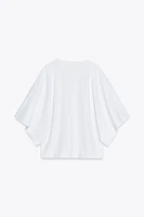 T-SHIRT DÉLAVÉ À MANCHES CAPE