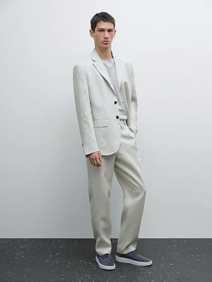 Pantalon de tailleur 100 % lin