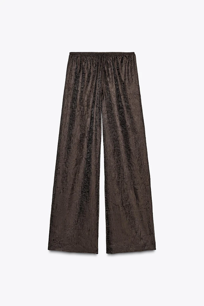WRINKLED SEMI-SHEER PANTS