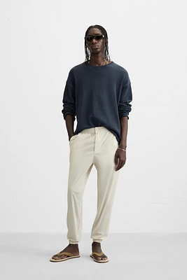WASHED JOGGER-WAIST PANTS