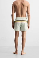 MAILLOT DE BAIN MI-LONG BANDES CONTRASTÉES