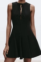 GODET BOW SHORT DRESS