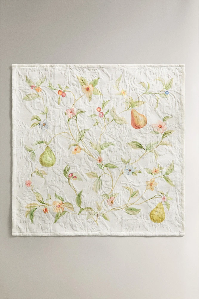 LOT SERVIETTES DE TABLE COTON JACQUARD POIRES